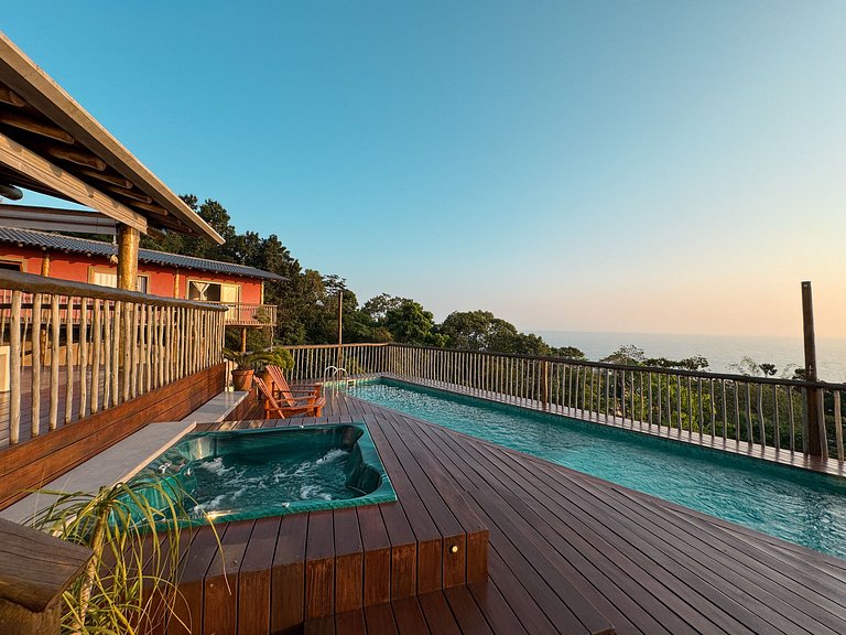 Refúgio, piscina aquecida, vista deslumbrante